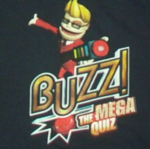 Sony PS2 Buzz Mega Quiz video game t shirt vintage